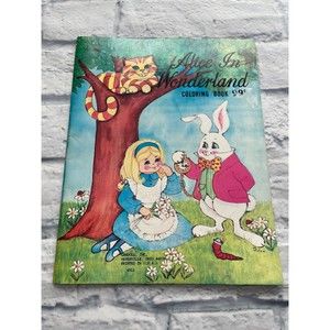 Landoll alice in wonderland coloring story book vintage